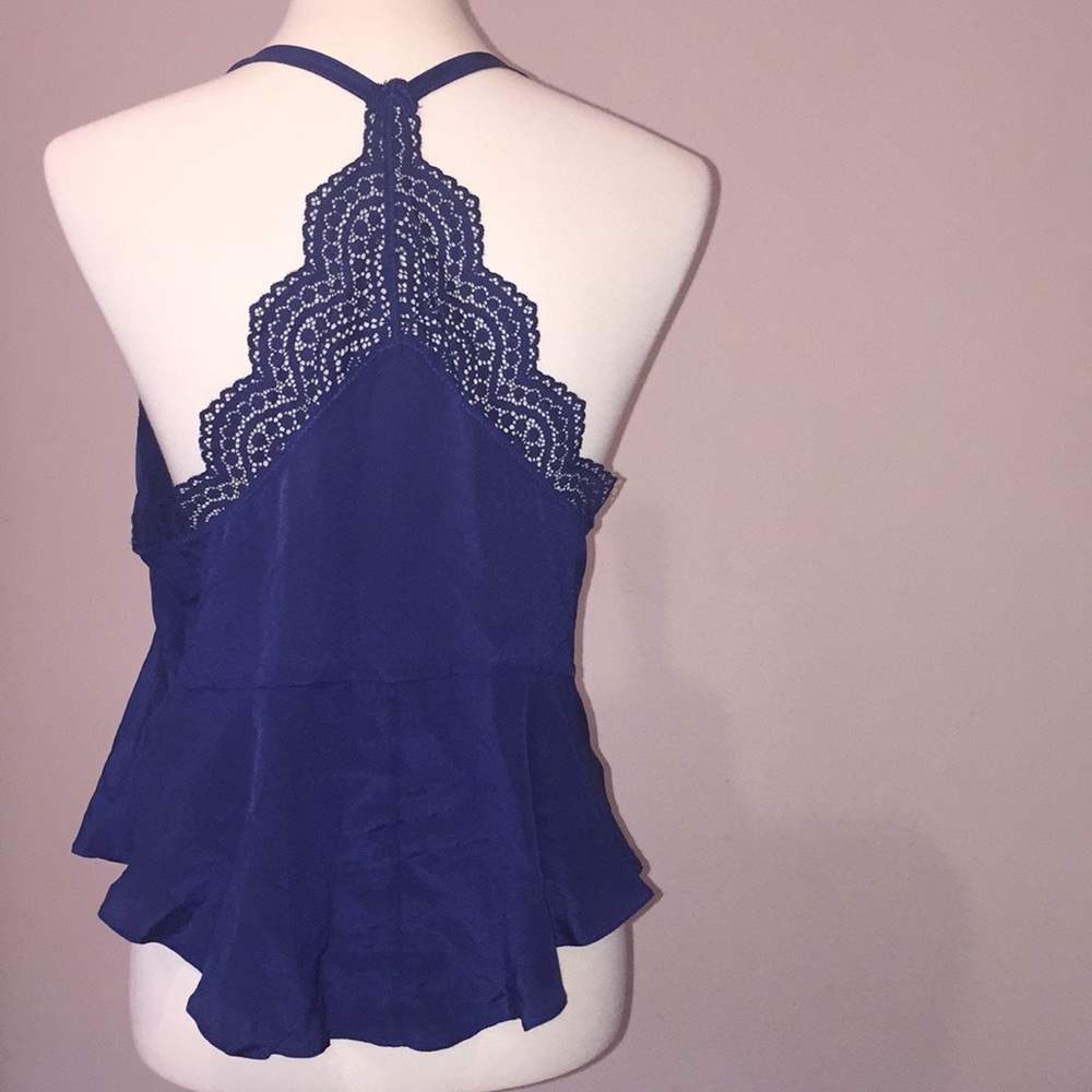 Free People “Intimately” Navy Lace Racerback Tank - Picture 3 of 8